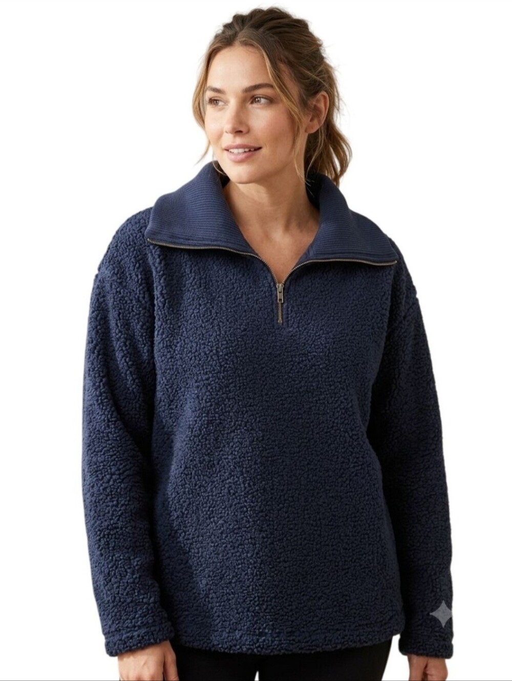 Berkley Jensen NWT Blue Boucle 1/4 Zip Size XL
